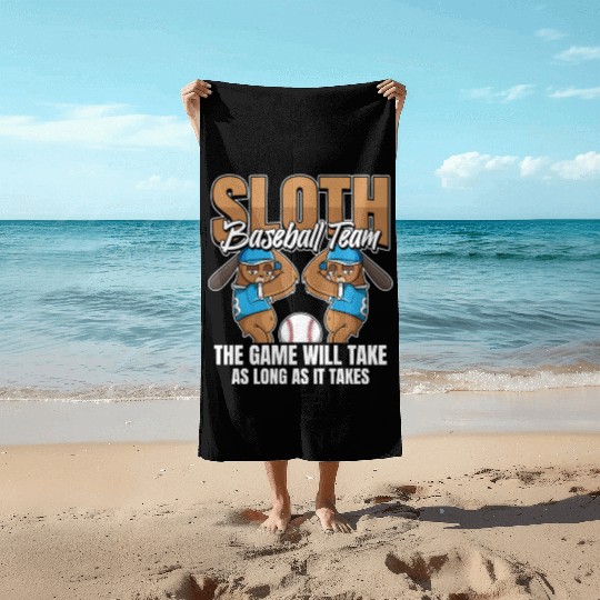 Sloth Team Sloth Baseball Beach Towels