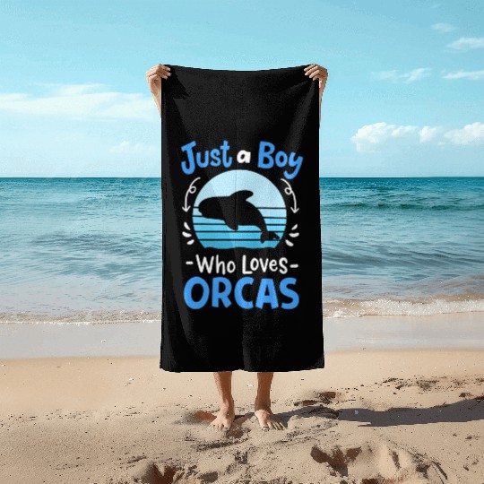 Orcas Whales Orca Lover Retro Beach Towels
