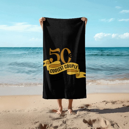 50th Wedding Anniversary Husband Wife Marriage Beach Towels