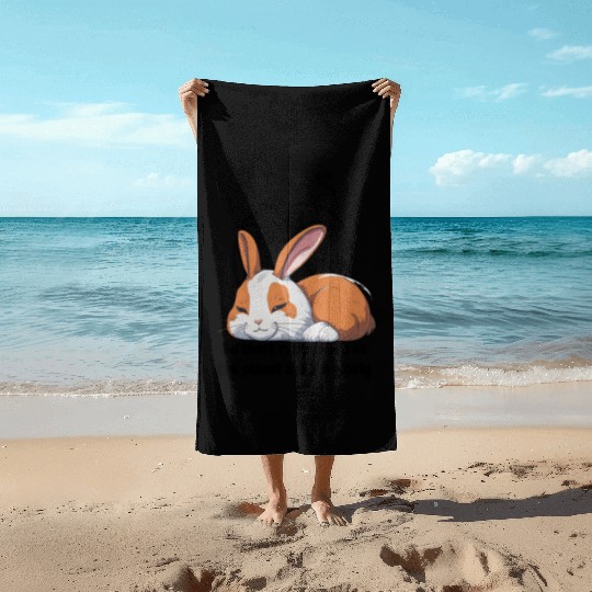 Lonely rabbit Beach Towels