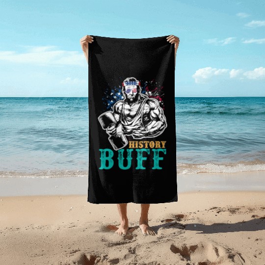 History Buff Independence Day Lincoln Patriot USA Beach Towels