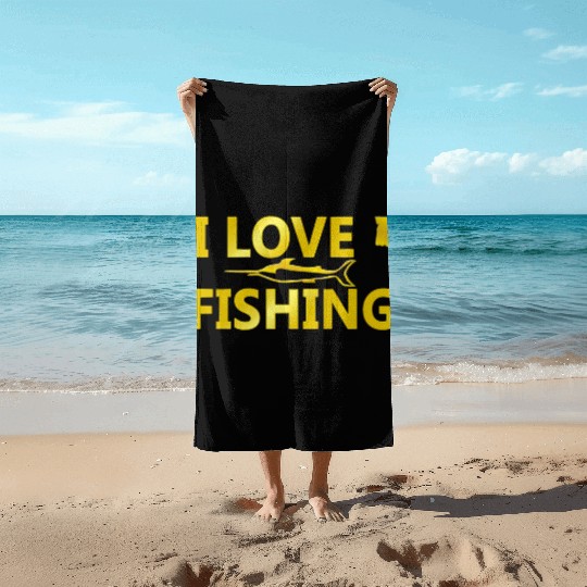 Love To Fishing Beach Towels