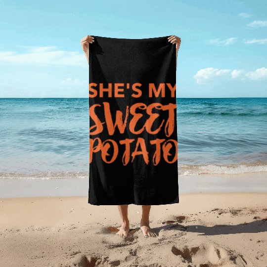 Shes My Sweet Potato vintage Beach Towels