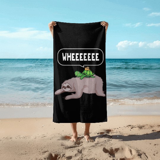 Sloth Turtle Snail Lazy Sleeping People Beach Towels