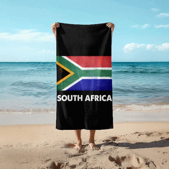South African South Africa Flag Beach Towels
