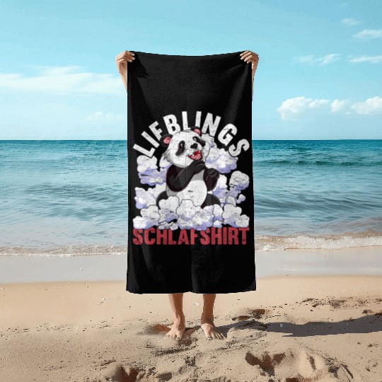 Night owl panda gift favorite sleep Beach Towels