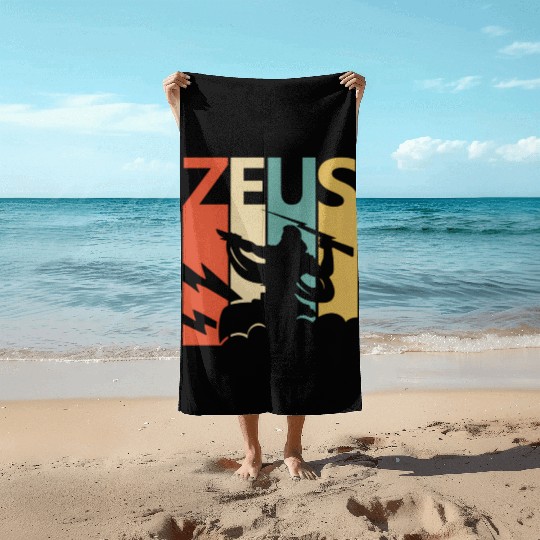 Zeus God Of Thunder - Greek Mythology Beach Towels