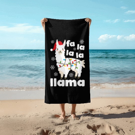 Fa La La Llama Falala Kawaii Snow Lamb Beach Towels