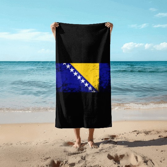 Bosnia And Herzegovina National Flag Beach Towels