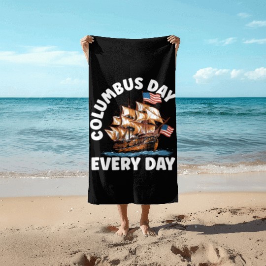 Christopher Columbus Italian American Columbus Day Beach Towels