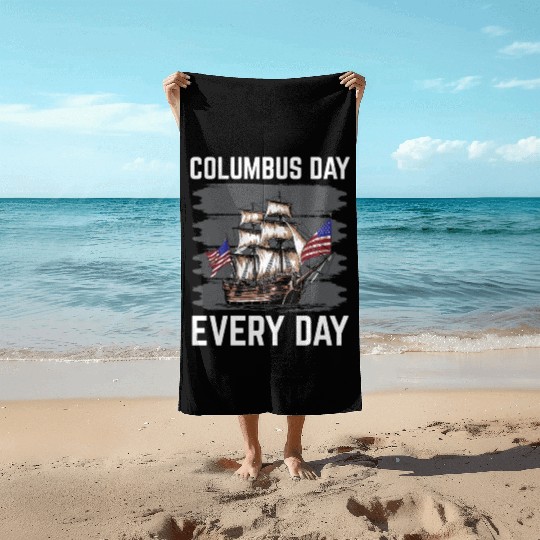 Christopher Columbus Italian American Columbus Day Beach Towels