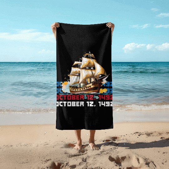 Christopher Columbus Italian American Columbus Day Beach Towels