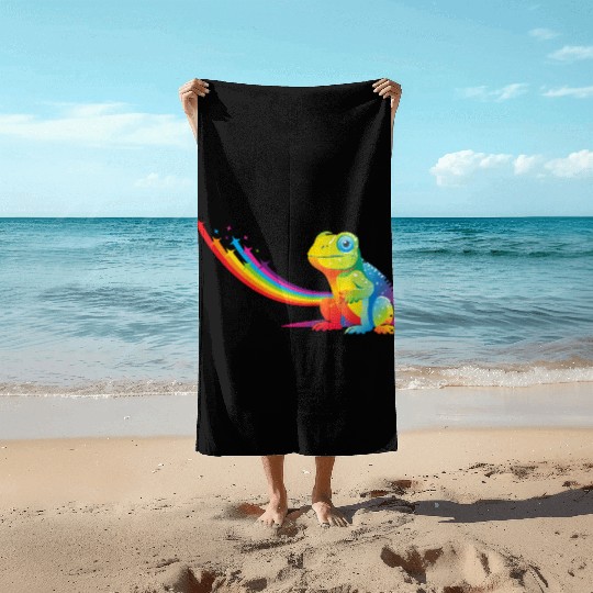 Gay Pride Gecko Beach Towels