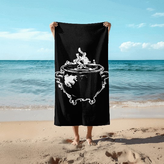 Cauldron Witch Halloween Magic Potion Beach Towels