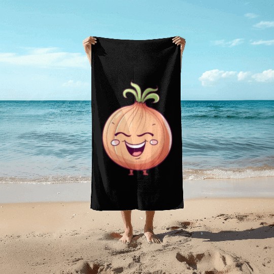 Onion Vegetable Vegan Farmer Funny Cute Love Beach Towels
