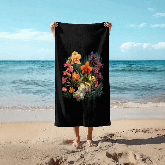 Orchids Flowers Garden Blossom Orchid Lover Beach Towels