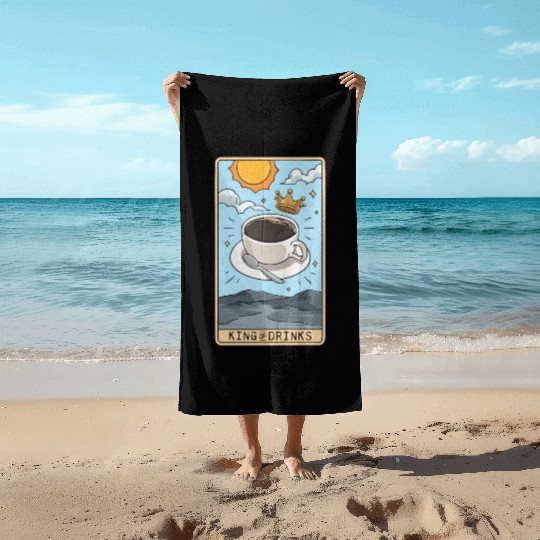Tarot Card Reader Hot Coffee Drinker Caffeine Beach Towels