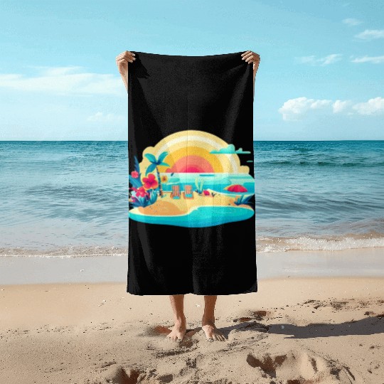 Poolside paradise Beach Towels