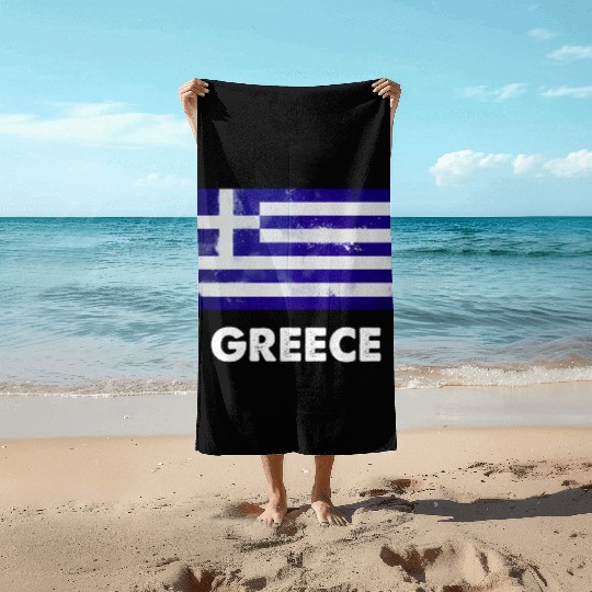 Greek Greece Flag Beach Towels