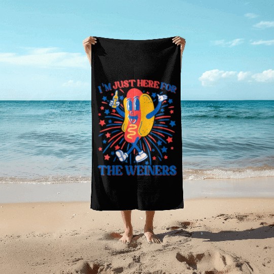 I'm Just Here For The Wieners Beach Towels