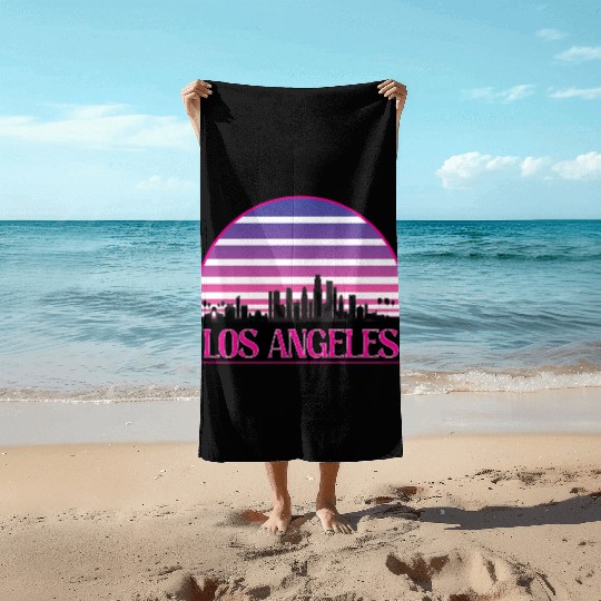 LOSANGELES CIRCLE striped Beach Towels
