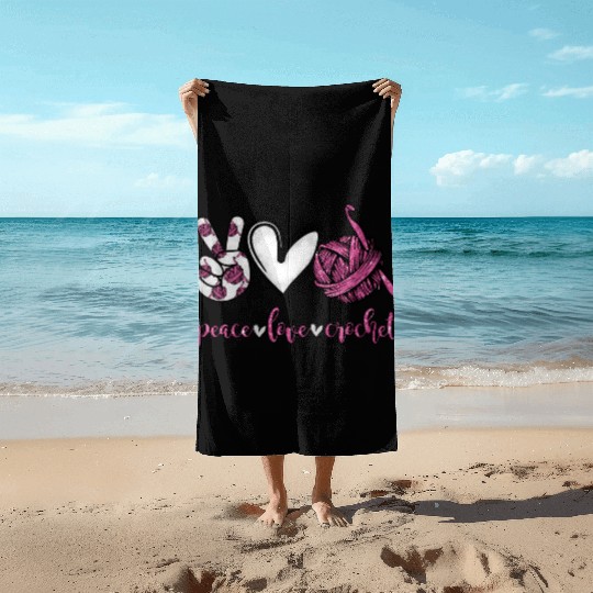 Peace Love Crochet Crocheting Beach Towels