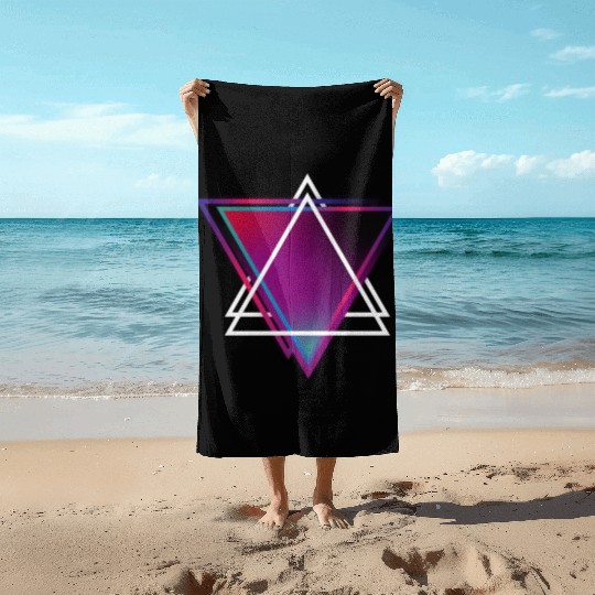 "Triangle Bliss: Geometric Marvel Beach Towels"