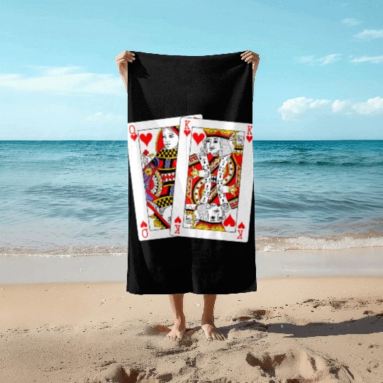 Queen and King of Hearts Beach Towels