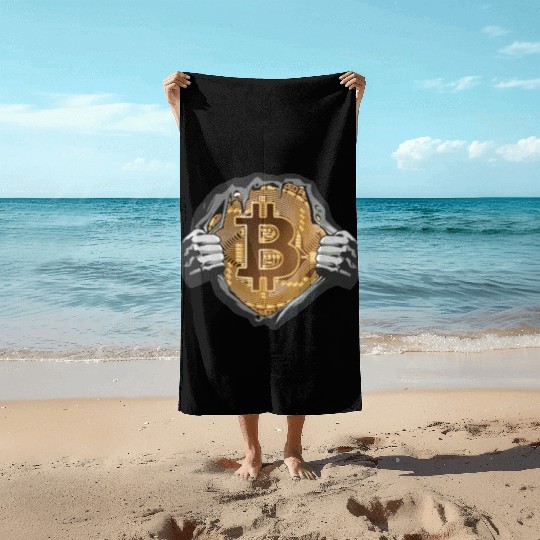 Bitcoin Coin-Crypto Super Hero Beach Towels