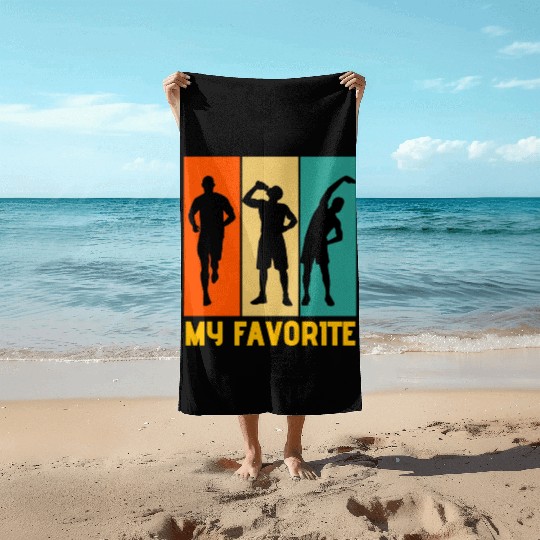 gym my favorite, fitness, sports Beach Towels