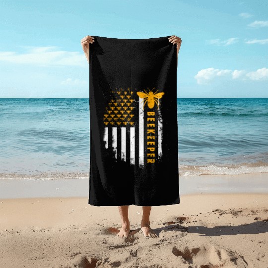 Honey Bee Beekeeping Hive Beekeeper Beach Towels