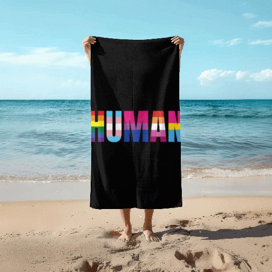 Human LGBTQ Flags LGBTQ Gay Pride Month LGBTQ Plus Beach Towels