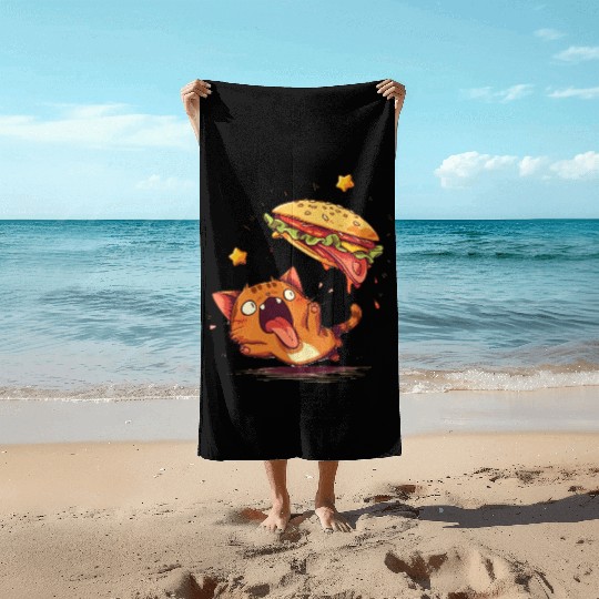 Cat and Taco A Perfectly Delicious Pair Beach Towels