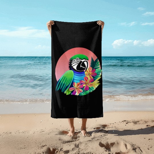 Macaw in the Tropics Beach Towels