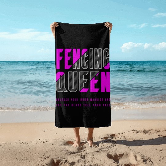 Fencing Queen Beach Towels