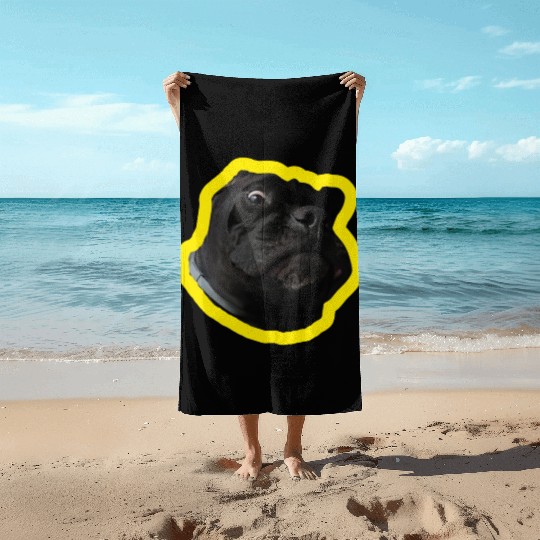 Crazy Cane Corso Beach Towels
