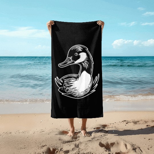 Duck Bird Nature Pond Beach Towels