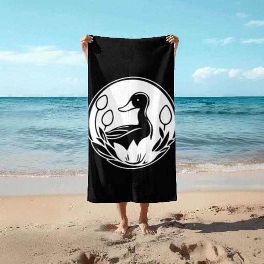 Duck Bird Nature Pond Beach Towels