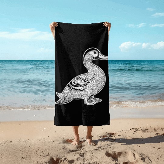 Duck Bird Nature Pond Beach Towels