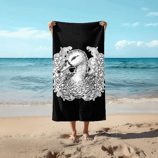Duck Bird Nature Pond Beach Towels