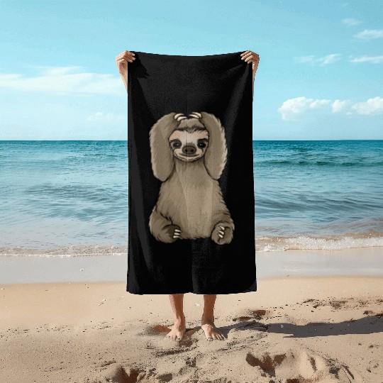 sloth omg what did i do Beach Towels
