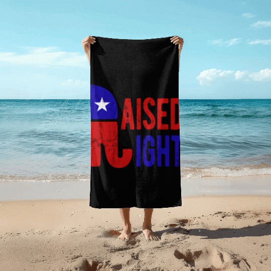Raised Right Proud Republican Elephant Logo Usa Beach Towels
