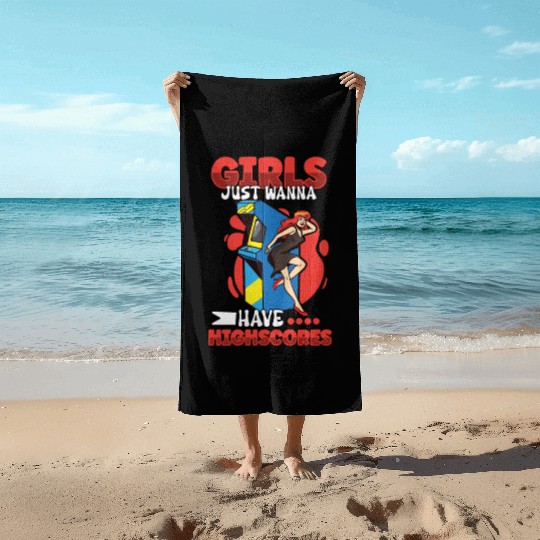 Pinball Machine Pinball Player Funny Pinball Beach Towels