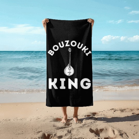 Irish Bouzouki Instrument Greek Beach Towels
