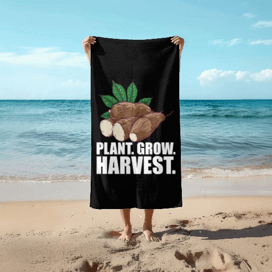 Cassava Farmer Plant Grow Harvest W Beach Towels