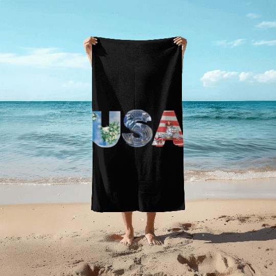 USA STATUE OF LIBERTY Comfort Colors Beach Towels, USA