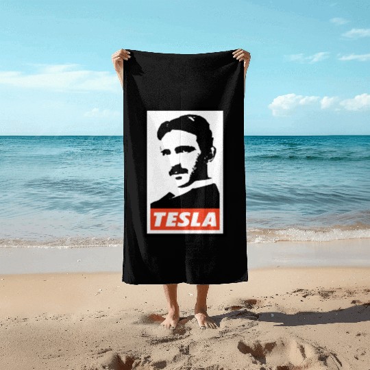Nikola Tesla Beach Towels