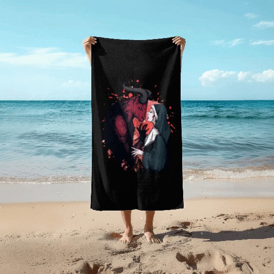 Forgive me father - possessed by devil Beach Towels