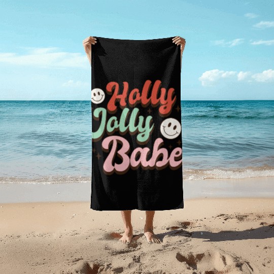 Holly Jolly Babe Beach Towels