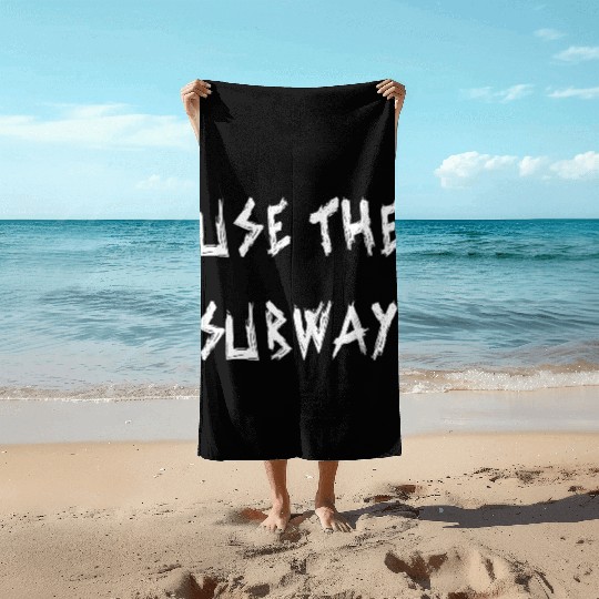 Use The Subway yellow Beach Towels